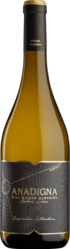 14,95 € Envío gratis | Vino blanco Anadigna Sobre Lías D.O. Rías Baixas Galicia España Albariño Botella 75 cl