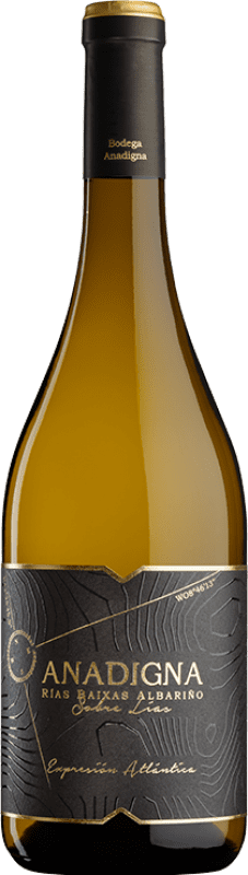 19,95 € 免费送货 | 白酒 Anadigna Sobre Lías D.O. Rías Baixas 加利西亚 西班牙 Albariño 瓶子 75 cl