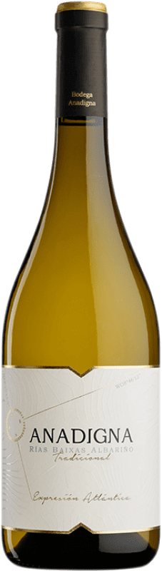 16,95 € Envio grátis | Vinho branco Anadigna Tradicional D.O. Rías Baixas Galiza Espanha Albariño Garrafa 75 cl