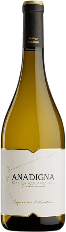 16,95 € Envío gratis | Vino blanco Anadigna Tradicional D.O. Rías Baixas Galicia España Albariño Botella 75 cl