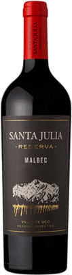 11,95 € 免费送货 | 红酒 Santa Julia 预订 I.G. Mendoza Uco谷 阿根廷 Malbec 瓶子 75 cl