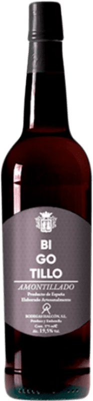 25,95 € Free Shipping | Fortified wine Halcón Bigotillo Amontillado D.O. Jerez-Xérès-Sherry Andalusia Spain Palomino Fino Bottle 75 cl