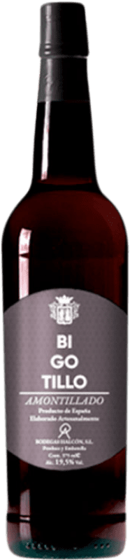 26,95 € Free Shipping | Fortified wine Halcón Bigotillo Amontillado D.O. Jerez-Xérès-Sherry Andalusia Spain Palomino Fino Bottle 75 cl