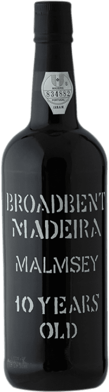 54,95 € Free Shipping | Fortified wine Broadbent Malmsey I.G. Madeira Madeira Portugal Malvasía 10 Years Bottle 75 cl