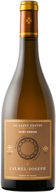 26,95 € Kostenloser Versand | Weißwein Calmel & Joseph Le Saint Festin Saint-Chinian Blanc A.O.C. Saint-Chinian Occitania Frankreich Grenache Weiß, Roussanne, Viognier, Rolle Ökologisch Flasche 75 cl