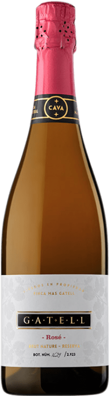 19,95 € Spedizione Gratuita | Spumante rosato Gatell Rosé Brut Nature D.O. Cava Catalogna Spagna Grenache, Pinot Nero Bottiglia 75 cl