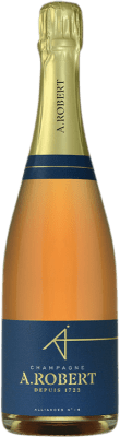 27,95 € 免费送货 | 桃红起泡酒 A. Robert Alliances Nº 16 Rosé — 桃红葡萄酒 A.O.C. Champagne 香槟酒 法国 Pinot Noir — 黑皮诺, Chardonnay — 莎当妮, Pinot Meunier — 黑皮诺·莫尼耶 75 cl