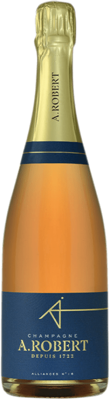 53,95 € 免费送货 | 玫瑰气泡酒 A. Robert Alliances Nº 16 Rosé A.O.C. Champagne 香槟酒 法国 Pinot Black, Chardonnay, Pinot Meunier 瓶子 75 cl