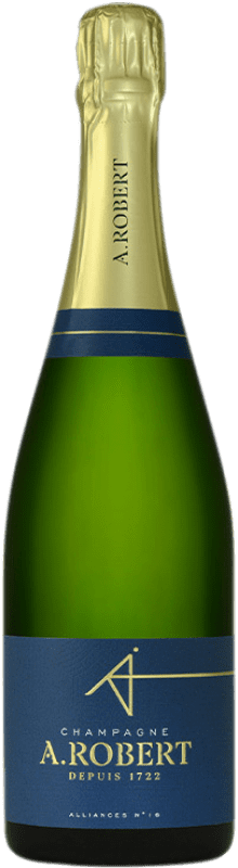 43,95 € 免费送货 | 白起泡酒 A. Robert Alliances Nº 16 A.O.C. Champagne 香槟酒 法国 Pinot Black, Chardonnay, Pinot Meunier 瓶子 75 cl