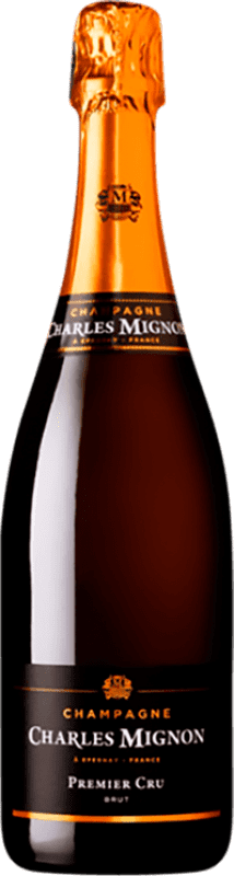 57,95 € 送料無料 | 白のスパークリングワイン Charles Mignon Brut — ブリュット 1er Premier Cru, Premium — プレミアム レセルバ A.O.C. Champagne シャンパン フランス Pinot Noir — ピノ・ノワール, Chardonnay — シャルドネ ボトル 75 cl