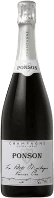 43,95 € 免费送货 | 白起泡酒 Ponson La Petite Montagne 1er Premier Cru A.O.C. Champagne 香槟酒 法国 Pinot Noir — 黑皮诺, Chardonnay — 莎当妮, Pinot Meunier — 黑皮诺·莫尼耶 75 cl