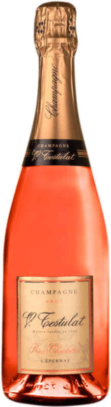 36,95 € Envio grátis | Espumante rosé Vincent Testulat Rosé Charlotte Brut A.O.C. Champagne Champagne França Pinot Preto, Chardonnay Garrafa 75 cl