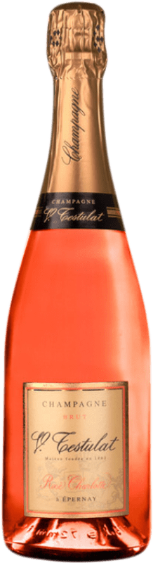 31,95 € Envío gratis | Espumoso Rosado Vincent Testulat Charlotte Brut Rosé — Rosado A.O.C. Champagne Champagne Francia Pinot Negro, Chardonnay Eco — Ecológico Botella 75 cl
