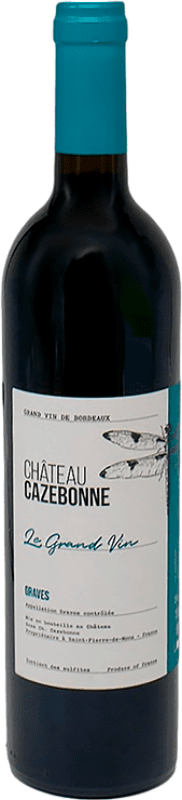 15,95 € Free Shipping | Red wine Château Cazebonne Le Grand Vin Rouge A.O.C. Graves Bordeaux France Merlot, Cabernet Sauvignon Bottle 75 cl