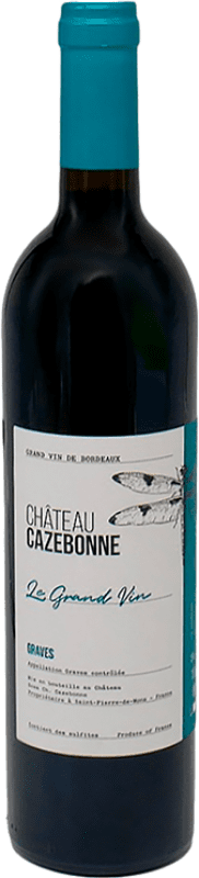 28,95 € Envío gratis | Vino Tinto Château Cazebonne Grand A.O.C. Graves Burdeos Francia Merlot, Cabernet Sauvignon Botella 75 cl