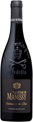 37,95 € Envio grátis | Vinho Tinto Château de Manissy Terres Blanches A.O.C. Châteauneuf-du-Pape Provença França Garnacha — Grenache Eco — Biológico 75 cl