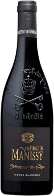 55,95 € Spedizione Gratuita | Vino rosso Château de Manissy Terres Blanches A.O.C. Châteauneuf-du-Pape Provenza Francia Grenache Bottiglia 75 cl