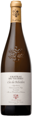 96,95 € Spedizione Gratuita | Vino bianco Château de Vaudieu Clos du Belvédère Blanc Crianza A.O.C. Châteauneuf-du-Pape Provenza Francia Grenache Bianca Bottiglia 75 cl