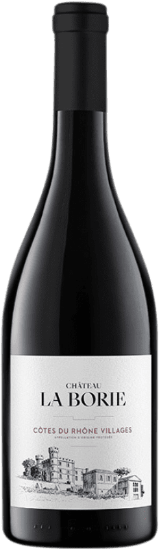 12,95 € Envío gratis | Vino tinto Château La Borie A.O.C. Côtes du Rhône Villages Rhône Francia Syrah, Garnacha, Mourvèdre Botella 75 cl