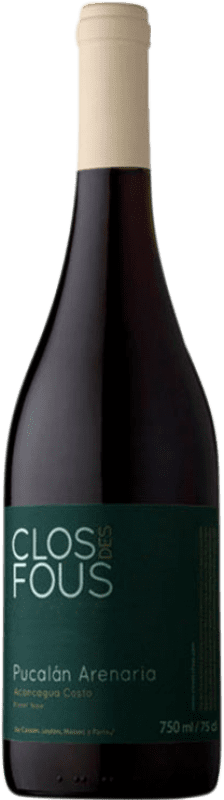 38,95 € Free Shipping | Red wine Clos des Fous Pucalán Arenaria I.G. Valle del Aconcagua Aconcagua Valley Chile Pinot Black Bottle 75 cl