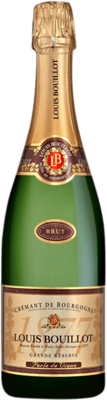 26,95 € Бесплатная доставка | Белое игристое Louis Bouillot Perle de Vigne A.O.C. Crémant de Bourgogne Бургундия Франция Pinot Black, Gamay, Chardonnay, Aligoté бутылка 75 cl