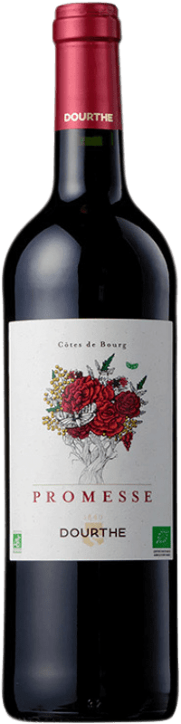 11,95 € Spedizione Gratuita | Vino rosso Dourthe Promesse A.O.C. Côtes de Bordeaux bordò Francia Merlot Bottiglia 75 cl