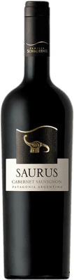 13,95 € Бесплатная доставка | Красное вино Schroeder Saurus I.G. Patagonia Patagonia Аргентина Cabernet Sauvignon бутылка 75 cl
