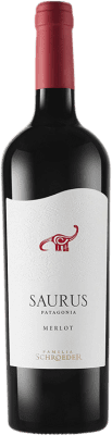16,95 € Бесплатная доставка | Красное вино Schroeder Saurus I.G. Patagonia Patagonia Аргентина Merlot бутылка 75 cl
