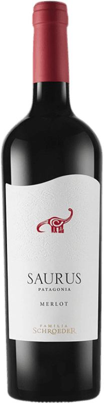 16,95 € Free Shipping | Red wine Schroeder Saurus I.G. Patagonia Patagonia Argentina Merlot Bottle 75 cl
