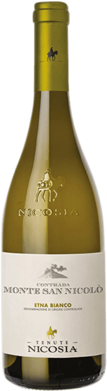 18,95 € Spedizione Gratuita | Vino bianco Nicosia Monte San Nicolò Bianco Bio D.O.C. Etna Sicilia Italia Carricante, Minella Bottiglia 75 cl