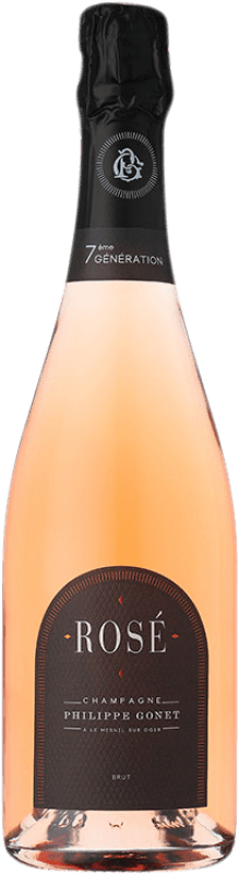 74,95 € Kostenloser Versand | Rosé Sekt Philippe Gonet Rosé Brut A.O.C. Champagne Champagner Frankreich Spätburgunder, Chardonnay Flasche 75 cl