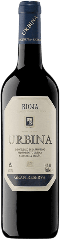 39,95 € Бесплатная доставка | Красное вино Urbina Especial Гранд Резерв D.O.Ca. Rioja Ла-Риоха Испания Tempranillo бутылка 75 cl