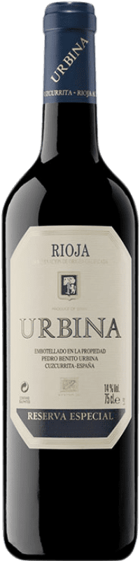 23,95 € Spedizione Gratuita | Vino rosso Urbina Especial Riserva D.O.Ca. Rioja La Rioja Spagna Tempranillo Bottiglia 75 cl