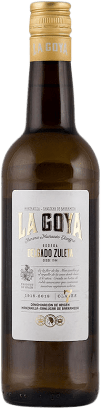 10,95 € 免费送货 | 强化酒 Delgado Zuleta La Goya D.O. Manzanilla-Sanlúcar de Barrameda 安达卢西亚 西班牙 Palomino Fino 瓶子 75 cl
