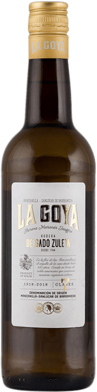 10,95 € Envio grátis | Vinho fortificado Delgado Zuleta La Goya D.O. Manzanilla-Sanlúcar de Barrameda Andaluzia Espanha Palomino Fino Garrafa 75 cl