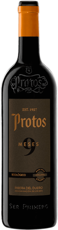 18,95 € Envío gratis | Vino tinto Protos 9 Meses Ecológico D.O. Ribera del Duero Castilla y León España Tempranillo Botella 75 cl