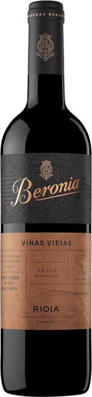 19,95 € 送料無料 | 赤ワイン Beronia Viñas Viejas D.O.Ca. Rioja ラ・リオハ スペイン Tempranillo ボトル 75 cl