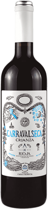 13,95 € Envio grátis | Vinho tinto Casa Primicia Carravalseca Crianza D.O.Ca. Rioja País Basco Espanha Tempranillo Garrafa 75 cl