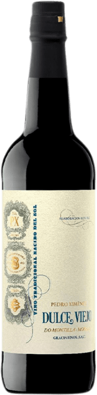 23,95 € Kostenloser Versand | Süßer Wein Villa Puri PX Viejo D.O. Montilla-Moriles Andalusien Spanien Pedro Ximénez Flasche 75 cl
