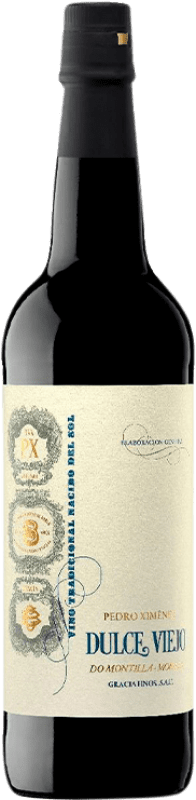 24,95 € Kostenloser Versand | Süßer Wein Villa Puri PX Viejo D.O. Montilla-Moriles Andalusien Spanien Pedro Ximénez Flasche 75 cl