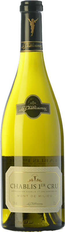 69,95 € Бесплатная доставка | Белое вино La Chablisienne 1er Cru Mont de Milieu A.O.C. Chablis Бургундия Франция Chardonnay бутылка 75 cl