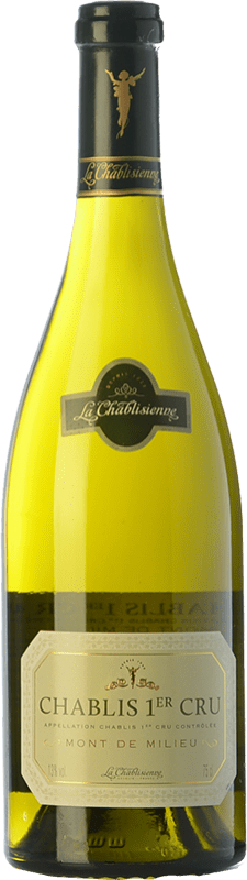 72,95 € Бесплатная доставка | Белое вино La Chablisienne Mont de Milieu A.O.C. Chablis Premier Cru Бургундия Франция Chardonnay бутылка 75 cl