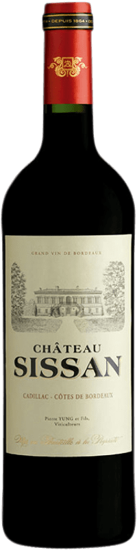 9,95 € Spedizione Gratuita | Vino rosso Château Sissan A.O.C. Cadillac Aquitania Francia Merlot, Cabernet Sauvignon Bottiglia 75 cl