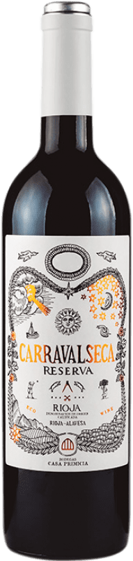 35,95 € Free Shipping | Red Wine Casa Primicia Carravalseca Reserve D.O.Ca. Rioja The Rioja Spain Tempranillo Eco Organic Bottle 75 cl