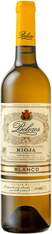 10,95 € Бесплатная доставка | Белое вино Zugober Belezos Blanco Fermentado en Barrica старения D.O.Ca. Rioja Страна Басков Испания Viura бутылка 75 cl