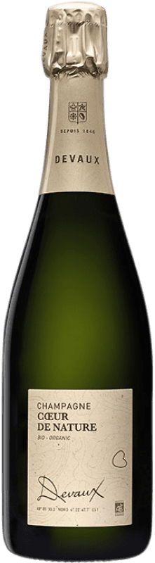 56,95 € Бесплатная доставка | Белое игристое Devaux Cœur de Nature Bio A.O.C. Champagne шампанское Франция Pinot Black бутылка 75 cl