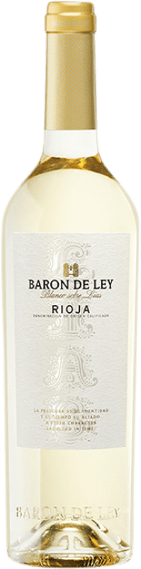 11,95 € Envio grátis | Vinho branco Barón de Ley Blanco sobre Lías D.O.Ca. Rioja La Rioja Espanha Grenache Branca, Tempranillo Branco Garrafa 75 cl