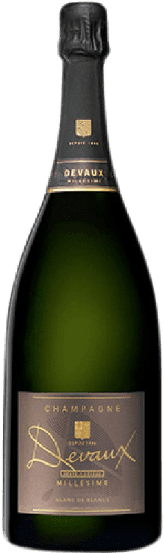 89,95 € Kostenloser Versand | Weißer Sekt Devaux Millésimé Blanc de Blancs A.O.C. Champagne Champagner Frankreich Chardonnay Magnum-Flasche 1,5 L