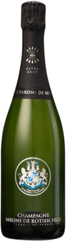 67,95 € 免费送货 | 白起泡酒 Barons de Rothschild 额外的香味 A.O.C. Champagne 香槟酒 法国 Pinot Black, Chardonnay 瓶子 75 cl