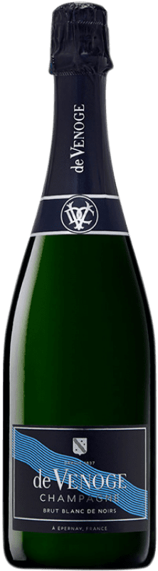 55,95 € Бесплатная доставка | Белое игристое вино De Venoge Brut — брют Blanc de Noirs A.O.C. Champagne шампанское Франция Pinot Noir — Пино Нуар, Pinot Meunier — Пино Менье 75 cl